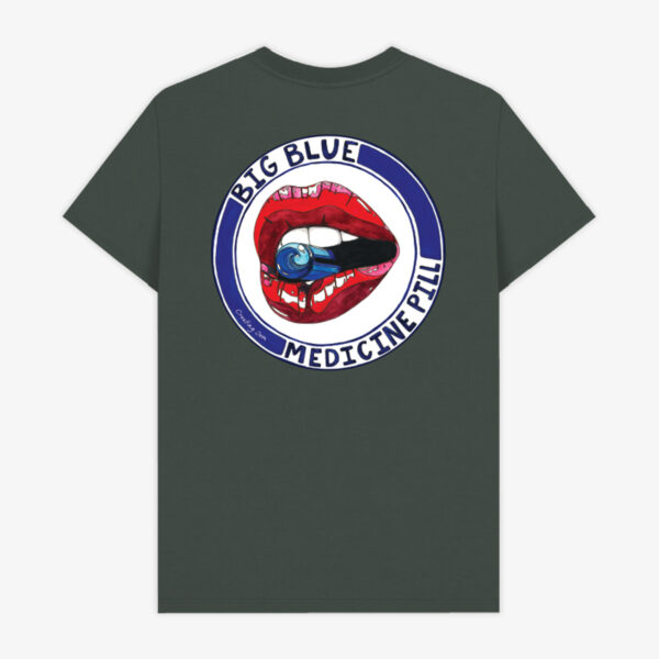 Charcoal Tee Back Big Blue Big Blue Medicine Pill T-shirt
