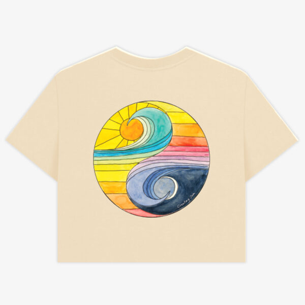 Stone Back Tee Y&Y Crop Yin & Yang Box-Crop