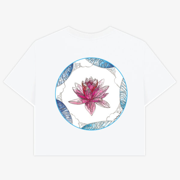 White Tee Back Ocean Harmony Crop Ocean Harmony Box-Crop
