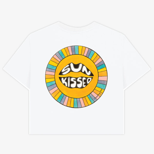 White Tee Back Sunkissed Crop Yin & Yang Box-Crop