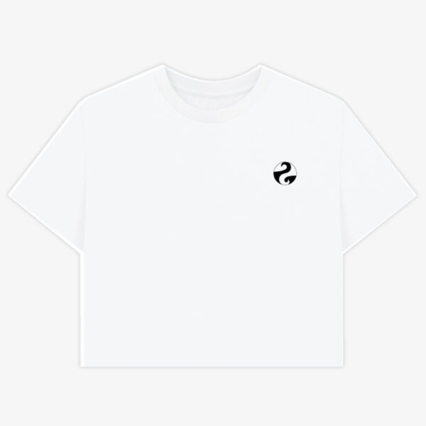 White Tee Front Stay Salty Crop Stay Salty Box-Crop